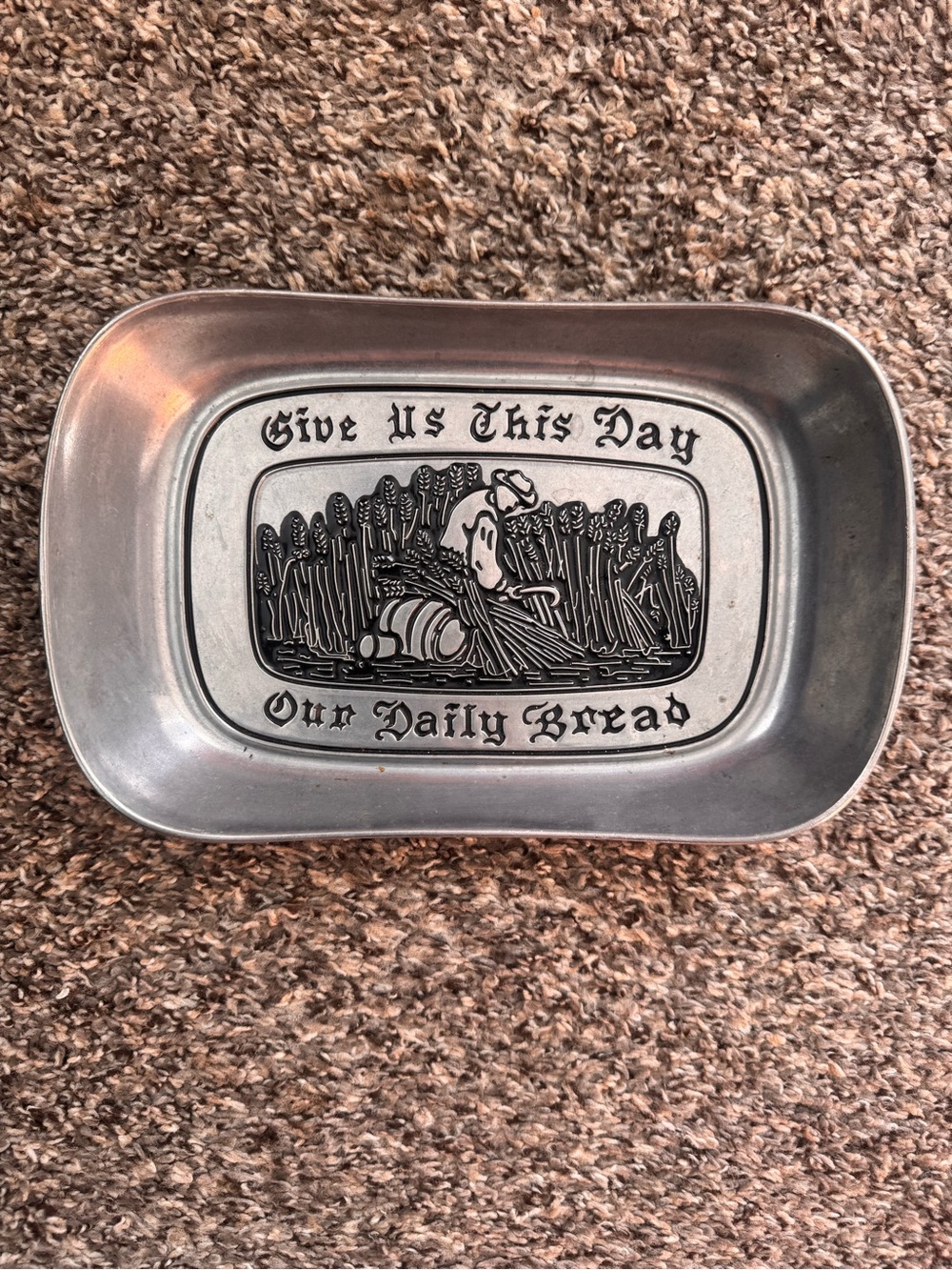Wilton Armetale Silver 'Give Us This Day Our Daily Bread' Bread Tray
